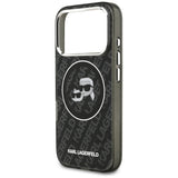 Husa de protectie Karl Lagerfeld Glitter MagSafe (KLHMP17LHMKBKCHOK) compatibil cu iPhone 17 Pro, Negru Karl&Choupette Head