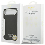 Husa de protectie Guess Glitter Triangle Logo MagSafe (GUHMP17MPFGTSCMK) compatibil cu iPhone 17 Air, Negru