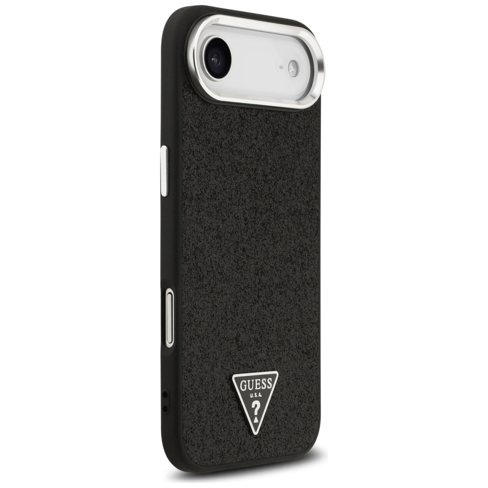 Husa de protectie Guess Glitter Triangle Logo MagSafe (GUHMP17MPFGTSCMK) compatibil cu iPhone 17 Air, Negru