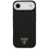 Husa de protectie Guess Glitter Triangle Logo MagSafe (GUHMP17MPFGTSCMK) compatibil cu iPhone 17 Air, Negru