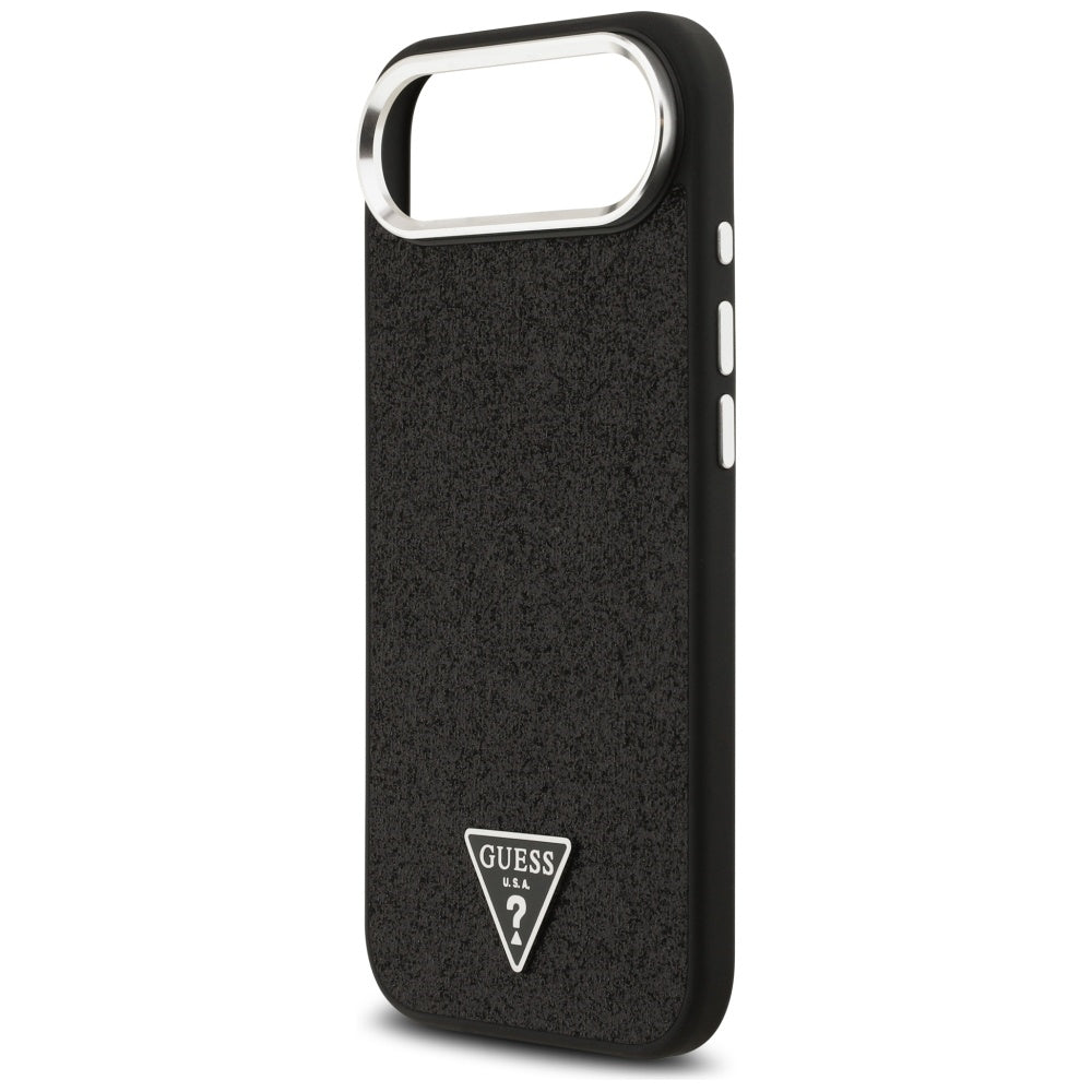 Husa de protectie Guess Glitter Triangle Logo MagSafe (GUHMP17MPFGTSCMK) compatibil cu iPhone 17 Air, Negru