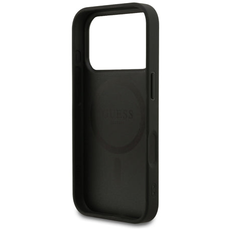 Husa de protectie Guess Grained Gold Ring MagSafe (GUHMP17XPGHSMMK) compatibil cu iPhone 17 Pro Max, Negru