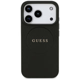 Husa de protectie Guess Grained Gold Ring MagSafe (GUHMP17XPGHSMMK) compatibil cu iPhone 17 Pro Max, Negru