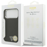 Husa de protectie Guess Glitter Triangle Logo MagSafe (GUHMP17XPFGTSCMK) compatibil cu iPhone 17 Pro Max, Negru