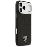 Husa de protectie Guess Glitter Triangle Logo MagSafe (GUHMP17XPFGTSCMK) compatibil cu iPhone 17 Pro Max, Negru