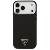Husa de protectie Guess Glitter Triangle Logo MagSafe (GUHMP17XPFGTSCMK) compatibil cu iPhone 17 Pro Max, Negru