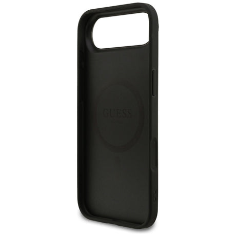 Husa de protectie Guess Grained Gold Ring MagSafe (GUHMP17MPGHSMMK) compatibil cu iPhone 17 Air, Negru