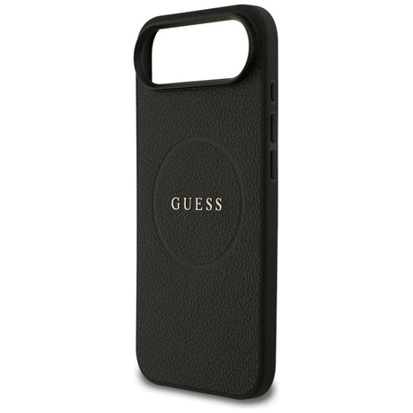 Husa de protectie Guess Grained Gold Ring MagSafe (GUHMP17MPGHSMMK) compatibil cu iPhone 17 Air, Negru
