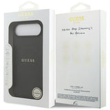 Husa de protectie Guess Grained Gold Ring MagSafe (GUHMP17MPGHSMMK) compatibil cu iPhone 17 Air, Negru