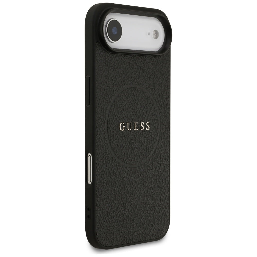 Husa de protectie Guess Grained Gold Ring MagSafe (GUHMP17MPGHSMMK) compatibil cu iPhone 17 Air, Negru