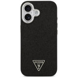 Husa de protectie Guess Glitter Triangle Logo MagSafe (GUHMP17SPFGTSCMK) compatibil cu iPhone 17, Negru