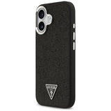 Husa de protectie Guess Glitter Triangle Logo MagSafe (GUHMP17SPFGTSCMK) compatibil cu iPhone 17, Negru