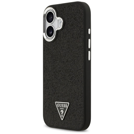 Husa de protectie Guess Glitter Triangle Logo MagSafe (GUHMP17SPFGTSCMK) compatibil cu iPhone 17, Negru