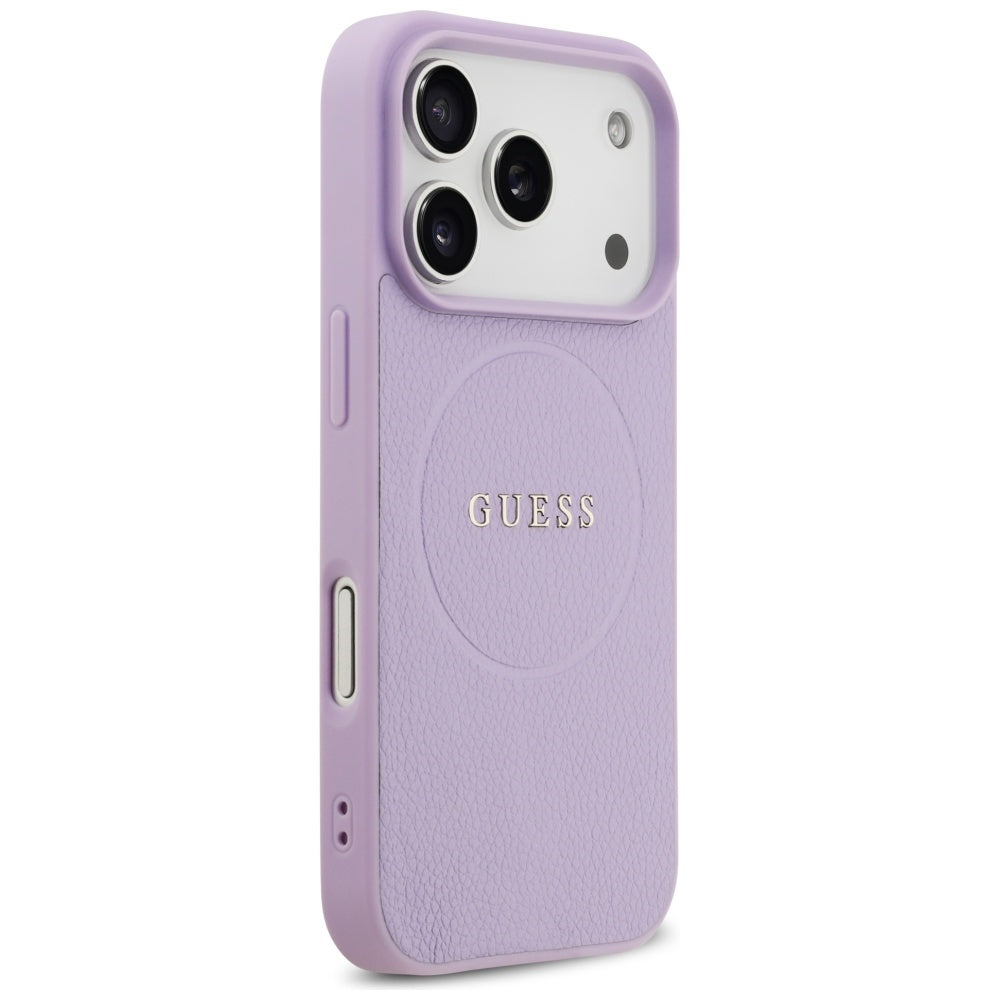 Husa de protectie Guess Grained Gold Ring MagSafe (GUHMP17LPGHSMMU) compatibil cu iPhone 17 Pro, Mov