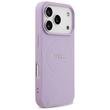 Husa de protectie Guess Grained Gold Ring MagSafe (GUHMP17LPGHSMMU) compatibil cu iPhone 17 Pro, Mov