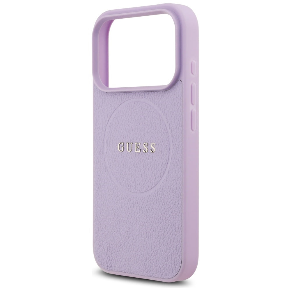 Husa de protectie Guess Grained Gold Ring MagSafe (GUHMP17LPGHSMMU) compatibil cu iPhone 17 Pro, Mov