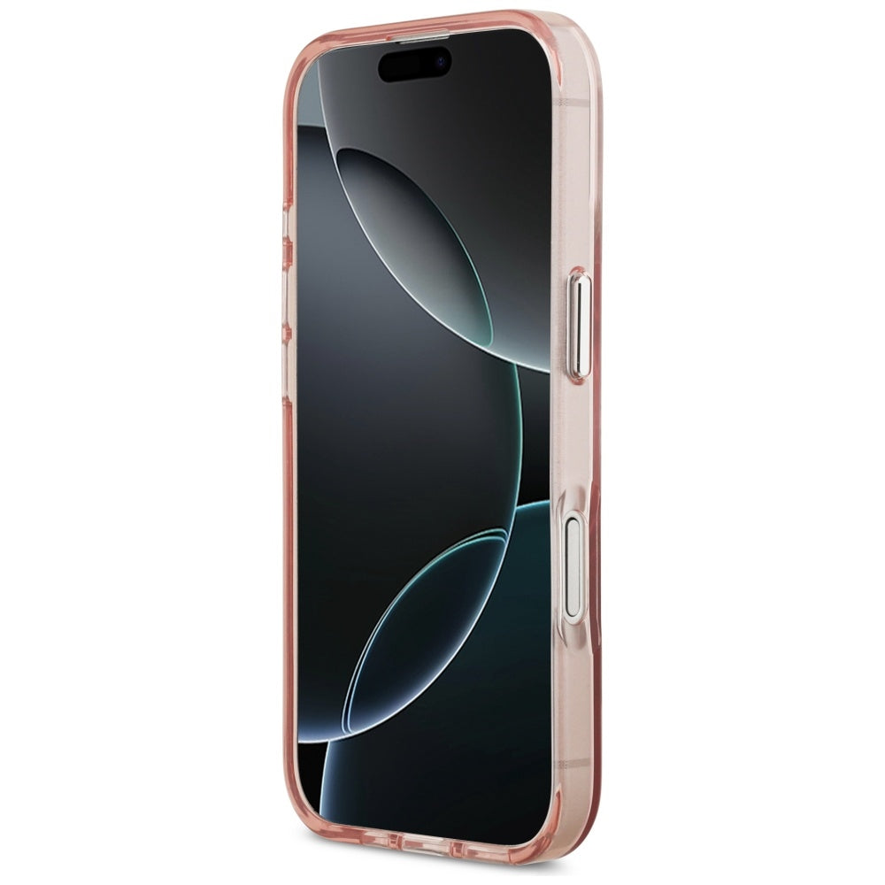 Husa de protectie Guess IML Gradient Triangle Logo MagSafe (GUHMP17SHGTMLCGP) compatibil cu iPhone 17, Roz