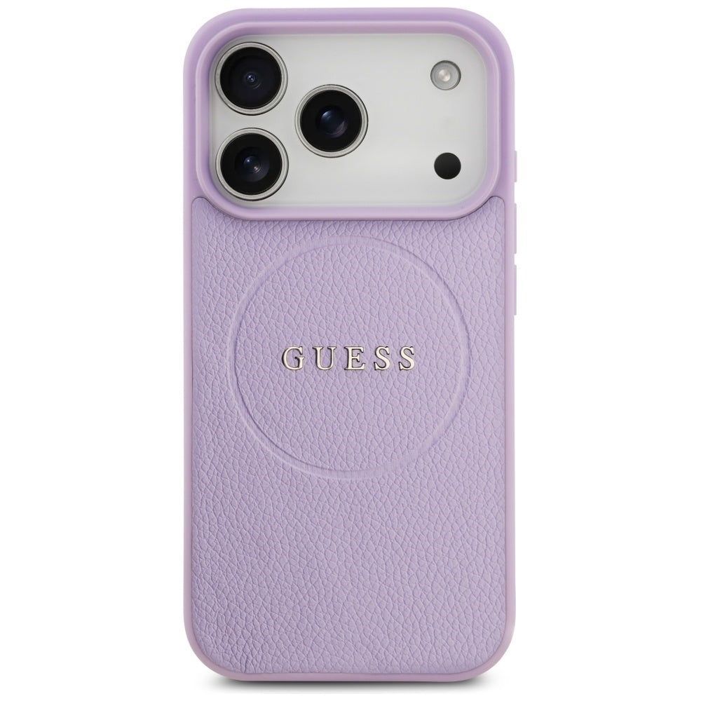 Husa de protectie Guess Grained Gold Ring MagSafe (GUHMP17XPGHSMMU) compatibil cu iPhone 17 Pro Max, Mov