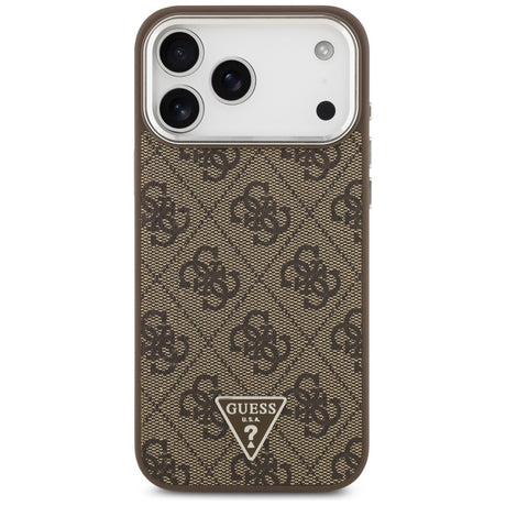 Husa de protectie Guess Hardcase 4G Triangle Logo MagSafe (GUHMP17XP4TSRCMW) compatibil cu iPhone 17 Pro Max, Maro