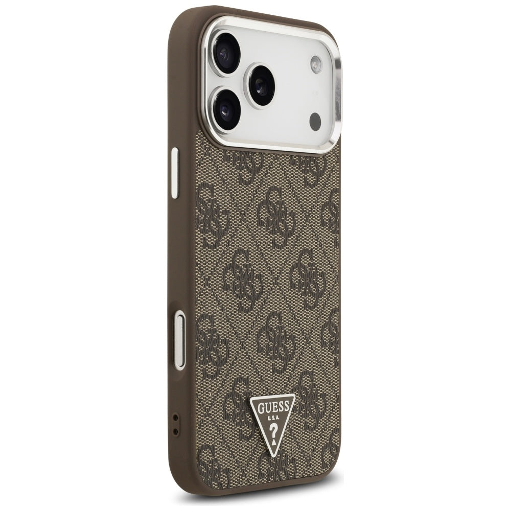 Husa de protectie Guess Hardcase 4G Triangle Logo MagSafe (GUHMP17XP4TSRCMW) compatibil cu iPhone 17 Pro Max, Maro