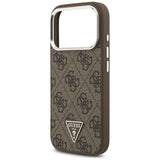 Husa de protectie Guess Hardcase 4G Triangle Logo MagSafe (GUHMP17LP4TSRCMW) compatibil cu iPhone 17 Pro, Maro