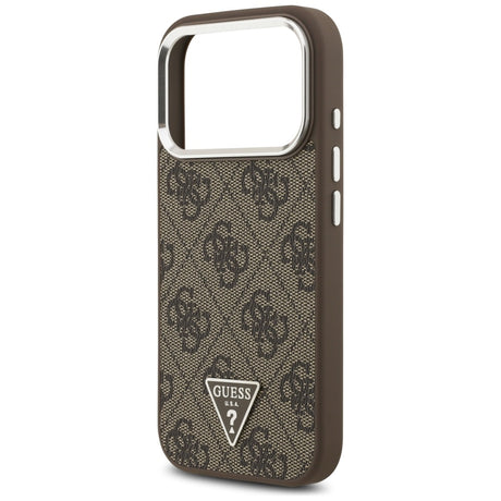 Husa de protectie Guess Hardcase 4G Triangle Logo MagSafe (GUHMP17LP4TSRCMW) compatibil cu iPhone 17 Pro, Maro