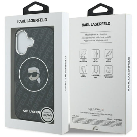 Husa de protectie Karl Lagerfeld IML MagSafe compatibil cu iPhone 17, Negru