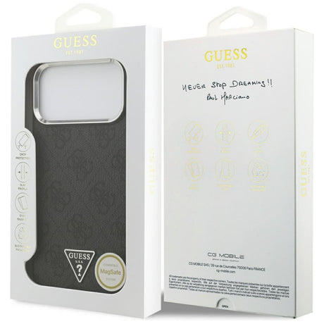 Husa de protectie Guess Hardcase 4G Triangle Logo MagSafe (GUHMP17XP4TSRCMK) compatibil cu iPhone 17 Pro Max, Negru