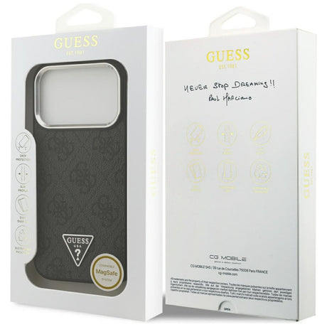 Husa de protectie Guess Hardcase 4G Triangle Logo MagSafe (GUHMP17LP4TSRCMK) compatibil cu iPhone 17 Pro, Negru