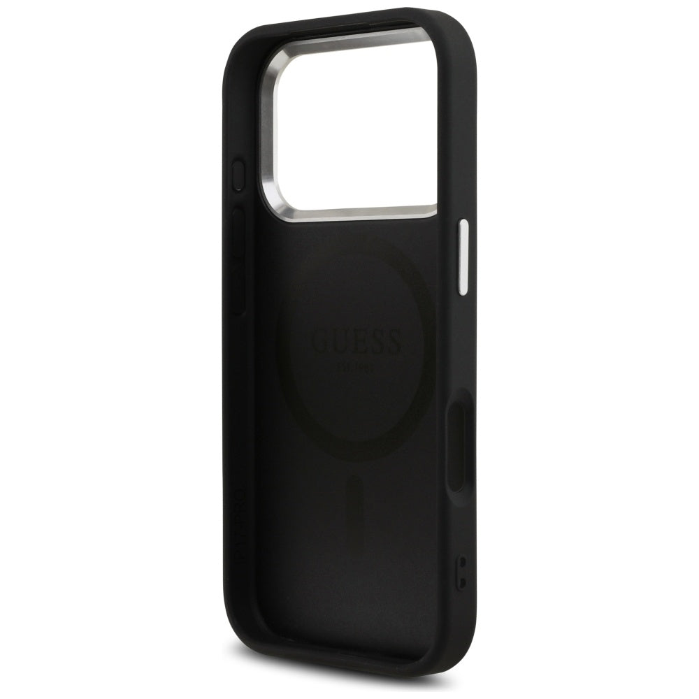 Husa de protectie Guess Hardcase 4G Triangle Logo MagSafe (GUHMP17LP4TSRCMK) compatibil cu iPhone 17 Pro, Negru