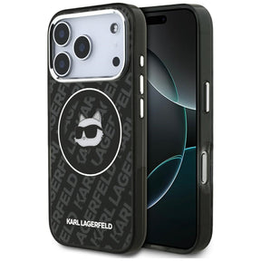 Husa de protectie Karl Lagerfeld IML MagSafe (KLHMP17LHMKBCHOK) compatibil cu iPhone 17 Pro, Negru Choupette`S Head