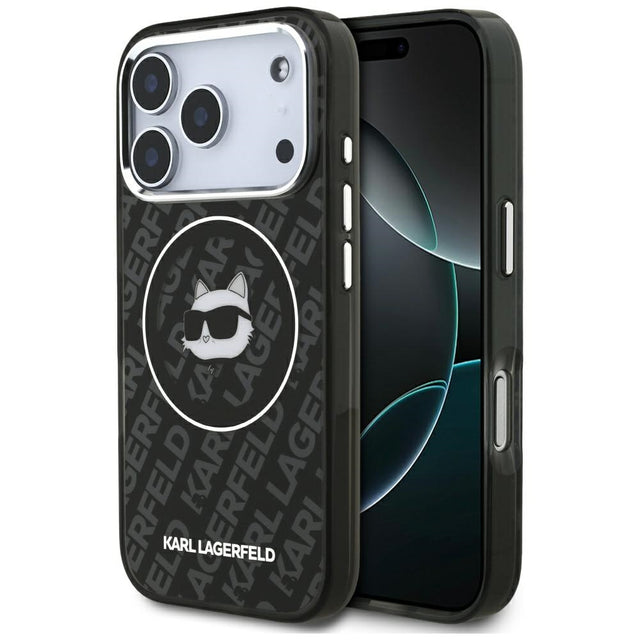 Husa de protectie Karl Lagerfeld IML MagSafe (KLHMP17LHMKBCHOK) compatibil cu iPhone 17 Pro, Negru Choupette`S Head