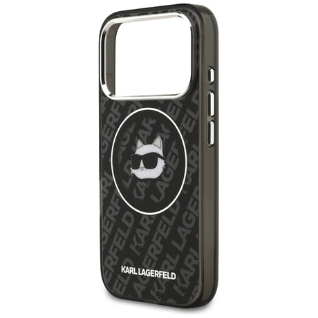 Husa de protectie Karl Lagerfeld IML MagSafe (KLHMP17LHMKBCHOK) compatibil cu iPhone 17 Pro, Negru Choupette`S Head