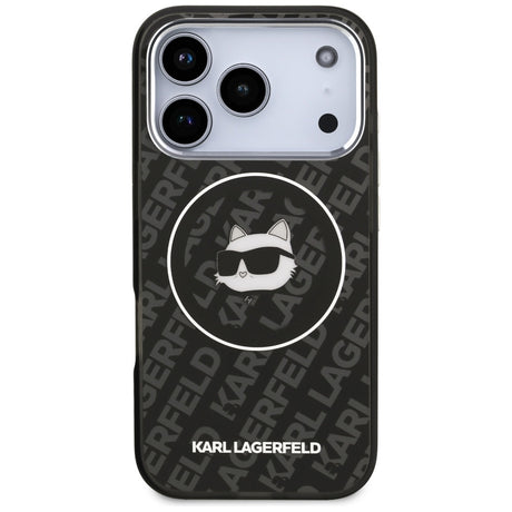 Husa de protectie Karl Lagerfeld IML MagSafe (KLHMP17LHMKBCHOK) compatibil cu iPhone 17 Pro, Negru Choupette`S Head