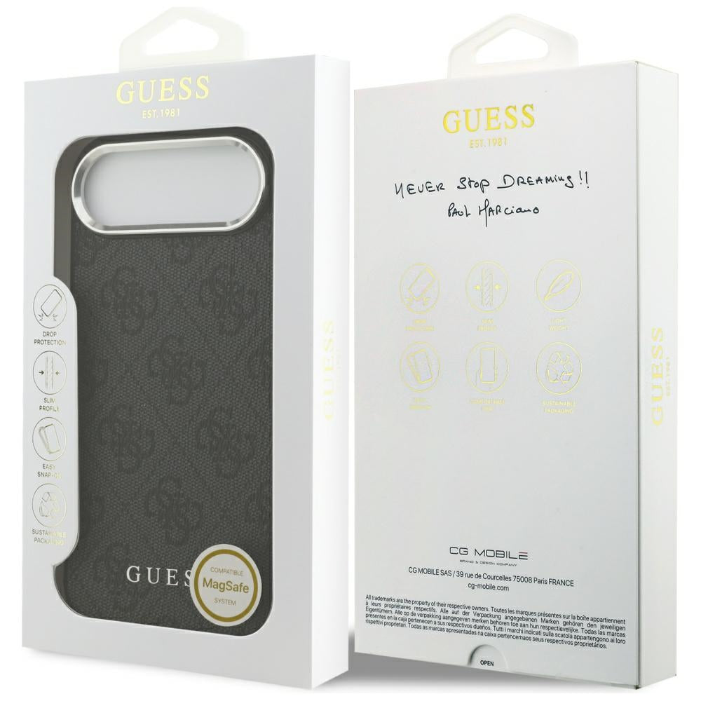 Husa de protectie Guess Hardcase 4G Classic Logo MagSafe (GUHMP17MP4GSSMCK) compatibil cu iPhone 17 Air, Negru