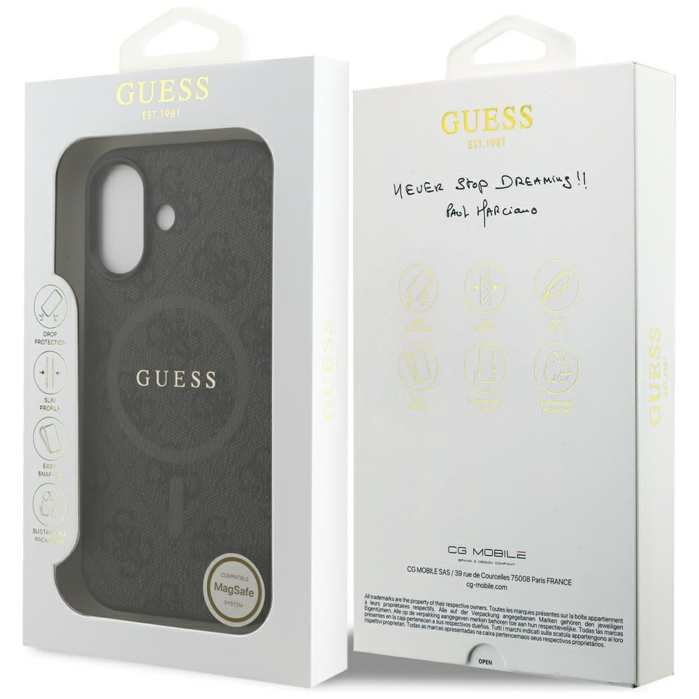 Husa de protectie Guess 4G Ring Classic Logo MagSafe (GUHMP17SG4GFRK) compatibil cu iPhone 17, Negru