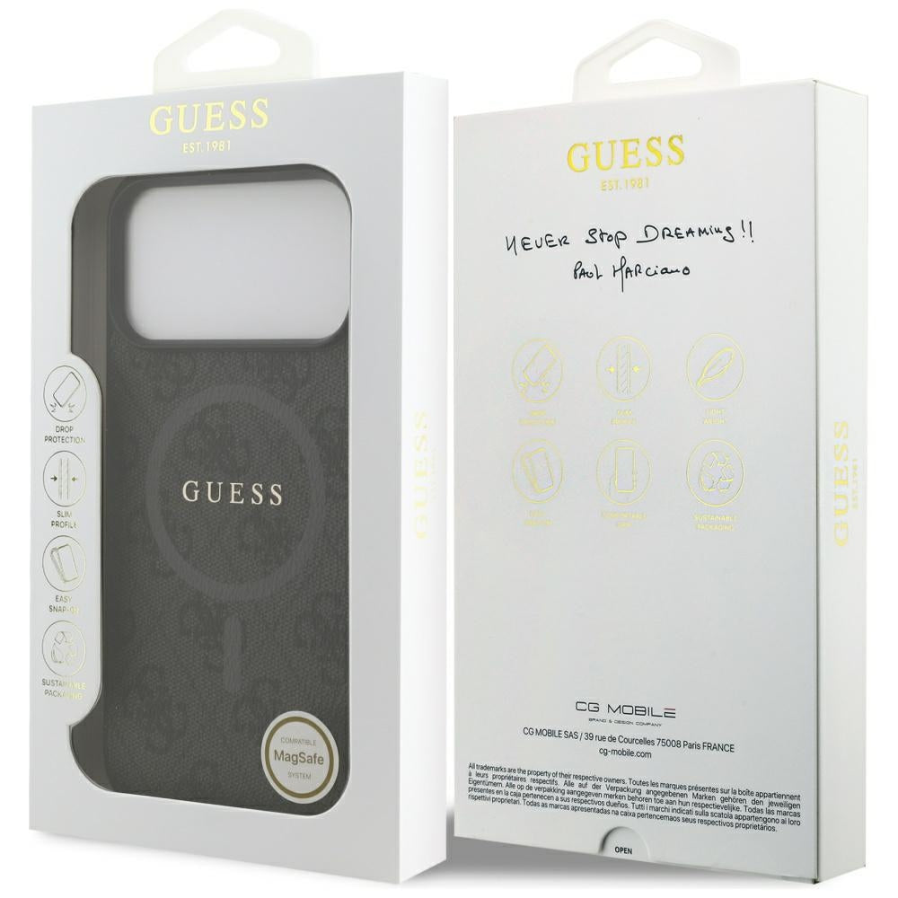 Husa de protectie Guess 4G Ring Classic Logo MagSafe (GUHMP17XG4GFRK) compatibil cu iPhone 17 Pro Max, Negru
