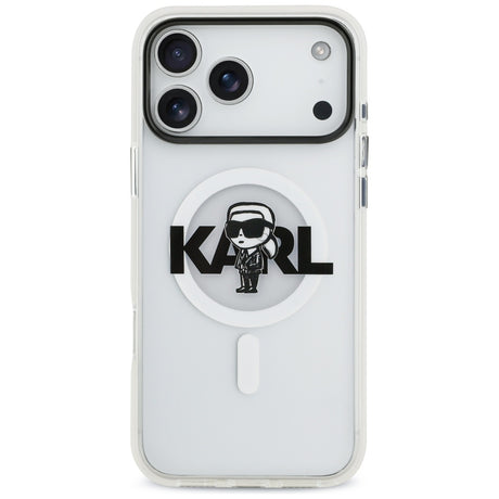 Husa de protectie Karl Lagerfeld IML MagSafe Sketch Logo (KLHMP17XHGKIGKBT) compatibil cu iPhone 17 Pro Max, Transparent Karl
