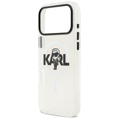 Husa de protectie Karl Lagerfeld IML MagSafe Sketch Logo (KLHMP17XHGKIGKBT) compatibil cu iPhone 17 Pro Max, Transparent Karl