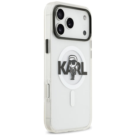 Husa de protectie Karl Lagerfeld IML MagSafe Sketch Logo (KLHMP17XHGKIGKBT) compatibil cu iPhone 17 Pro Max, Transparent Karl