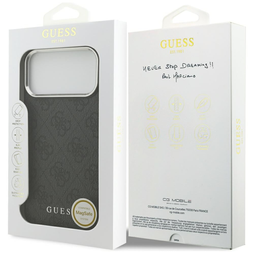 Husa de protectie Guess Hardcase 4G Classic Logo MagSafe (GUHMP17XP4GSSMCK) compatibil cu iPhone 17 Pro Max, Negru