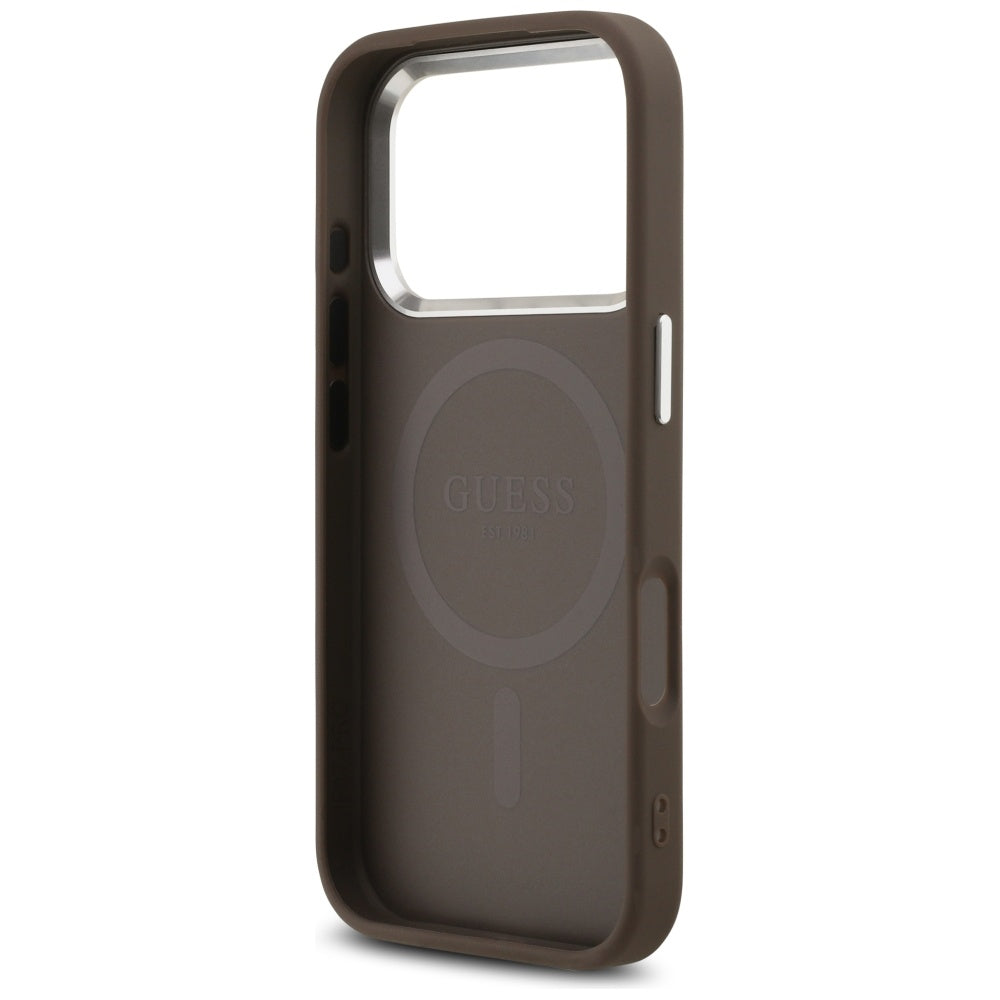 Husa de protectie Guess Hardcase 4G Classic Logo MagSafe (GUHMP17LP4GSSMCW) compatibil cu iPhone 17 Pro, Maro