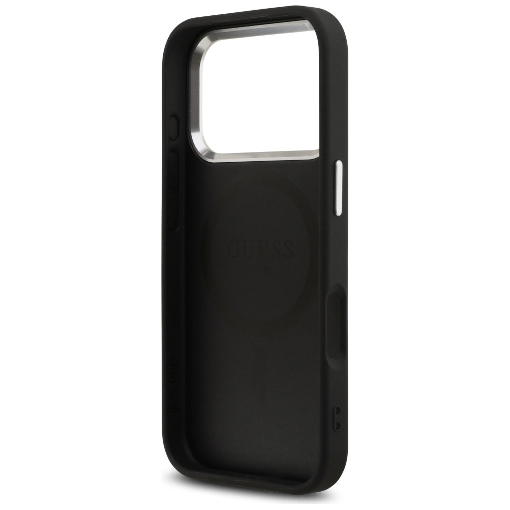 Husa de protectie Guess Hardcase 4G Classic Logo MagSafe (GUHMP17LP4GSSMCK) compatibil cu iPhone 17 Pro, Negru
