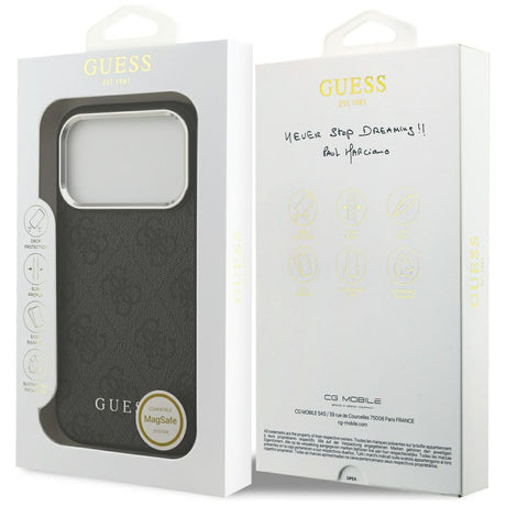 Husa de protectie Guess Hardcase 4G Classic Logo MagSafe (GUHMP17LP4GSSMCK) compatibil cu iPhone 17 Pro, Negru
