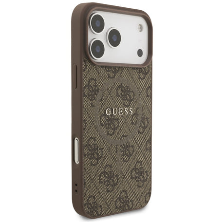 Husa de protectie Guess 4G Ring Classic Logo MagSafe (GUHMP17LG4GFRW) compatibil cu iPhone 17 Pro, Maro