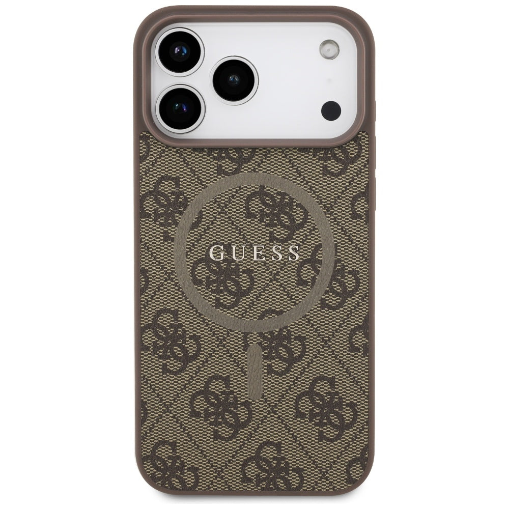 Husa de protectie Guess 4G Ring Classic Logo MagSafe (GUHMP17XG4GFRW) compatibil cu iPhone 17 Pro Max, Maro