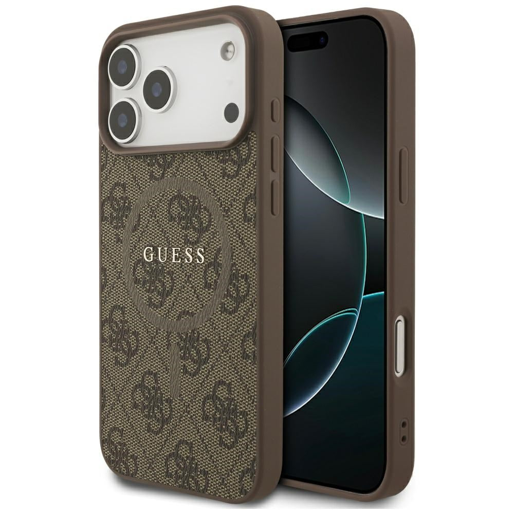 Husa de protectie Guess 4G Ring Classic Logo MagSafe (GUHMP17XG4GFRW) compatibil cu iPhone 17 Pro Max, Maro