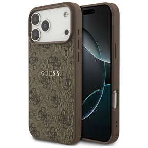 Husa de protectie Guess 4G Ring Classic Logo MagSafe (GUHMP17XG4GFRW) compatibil cu iPhone 17 Pro Max, Maro