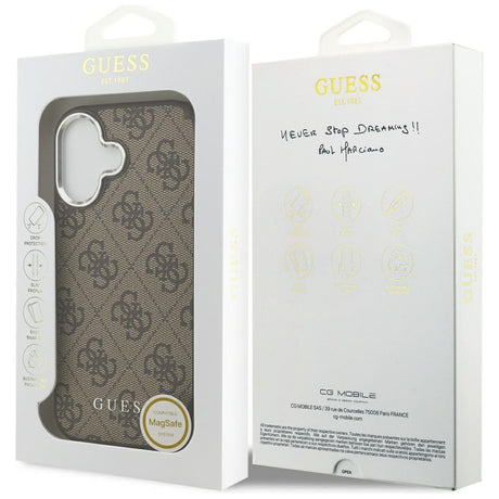 Husa de protectie Guess Hardcase 4G Classic Logo MagSafe (GUHMP17SP4GSSMCW) compatibil cu iPhone 17, Maro