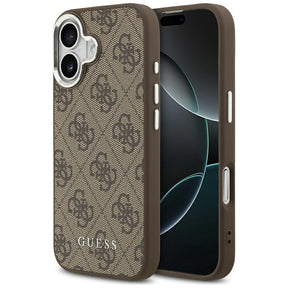Husa de protectie Guess Hardcase 4G Classic Logo MagSafe (GUHMP17SP4GSSMCW) compatibil cu iPhone 17, Maro